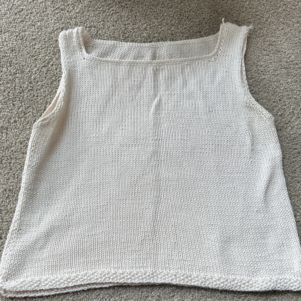 Adorable Classic Cream Knit Tank Top
